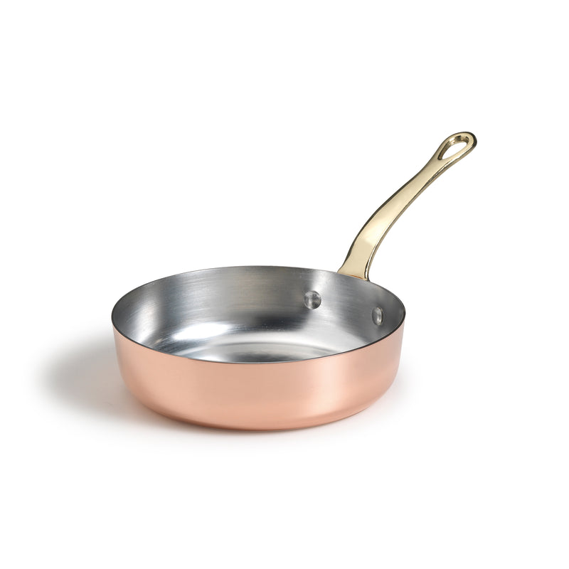 Agnelli Copper Mini Fry Pan With Brass Handle, 17.7-Oz