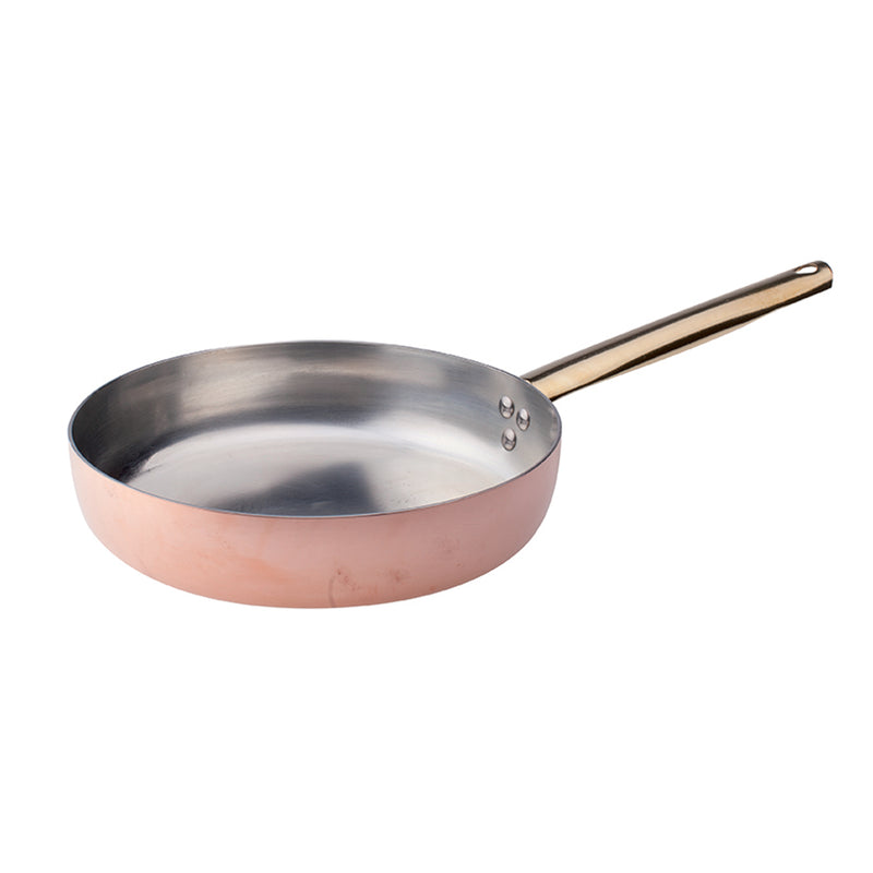 Agnelli Tinned Copper Fry Pan With Brass Handle, 12.6-Inches