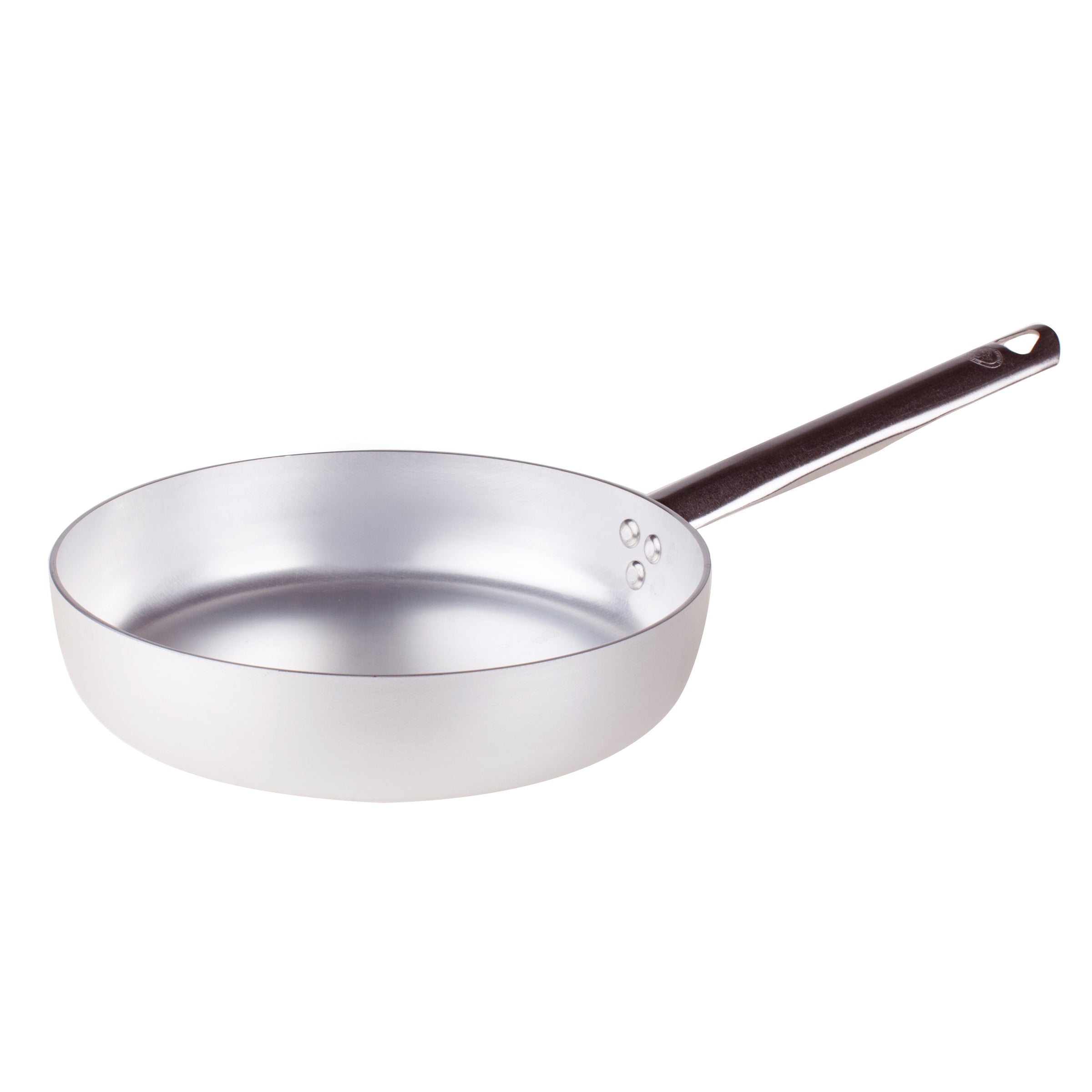 Agnelli Aluminum 5mm Deep Straight Fry Pan with Stainless Steel Rubber Handle, 7.8-Inches