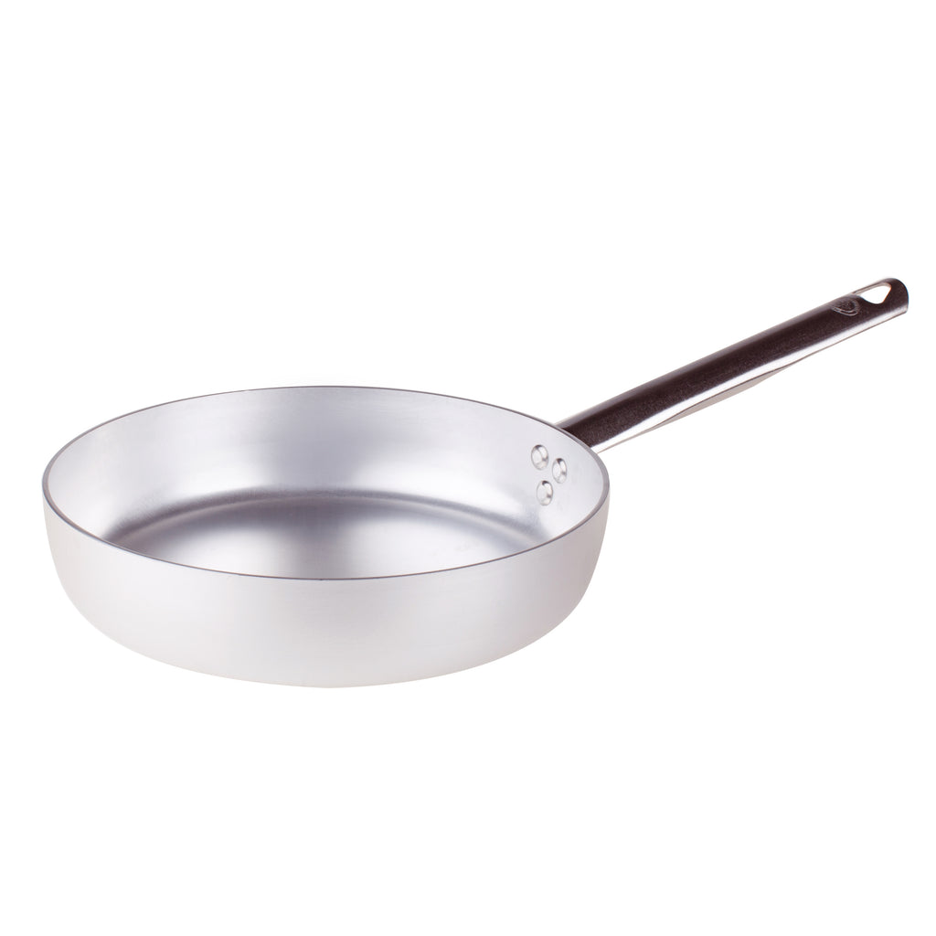 Agnelli Aluminum 5mm Deep Straight Fry Pan With Stainless Steel