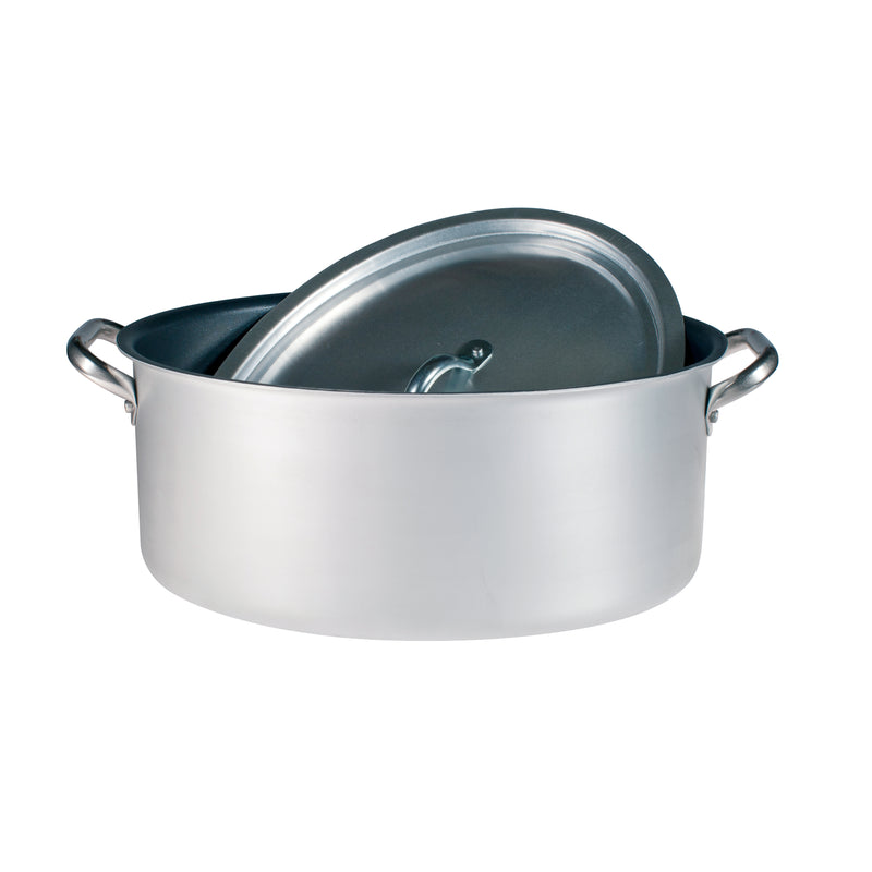 Agnelli Aluminum 3mm Nonstick Oval Casserole With Lid, 14.1-Inches
