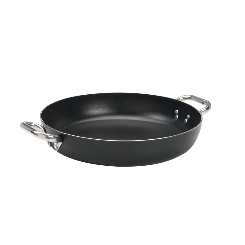 Agnelli Al-Black Aluminum 3mm Nonstick Omelette Pan With Two Stainless Steel Handles, 11-Inches