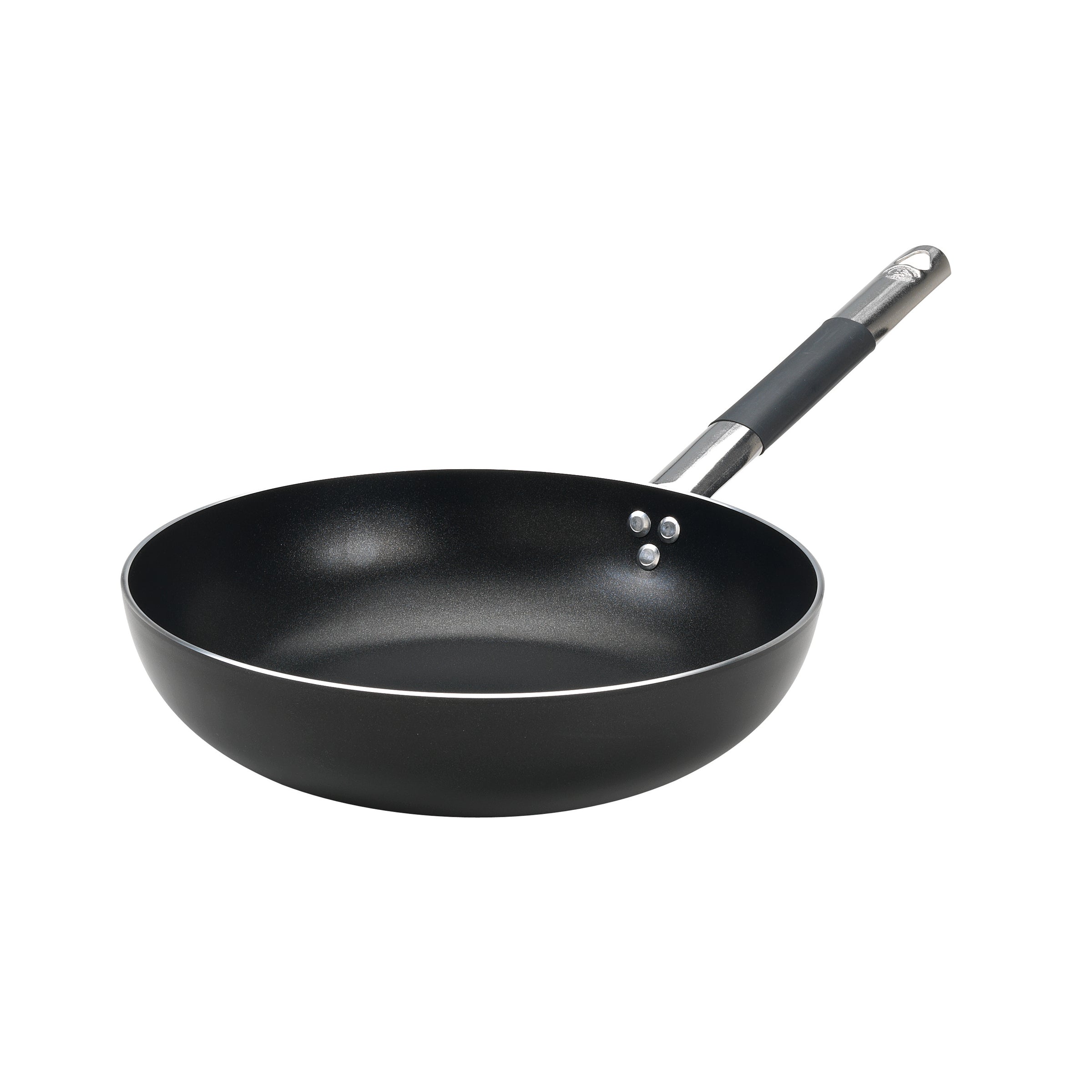 Agnelli Al-Black Aluminum 3mm Nonstick Low Saute & Fry Pan With Stainl –  AgnelliUSAShop