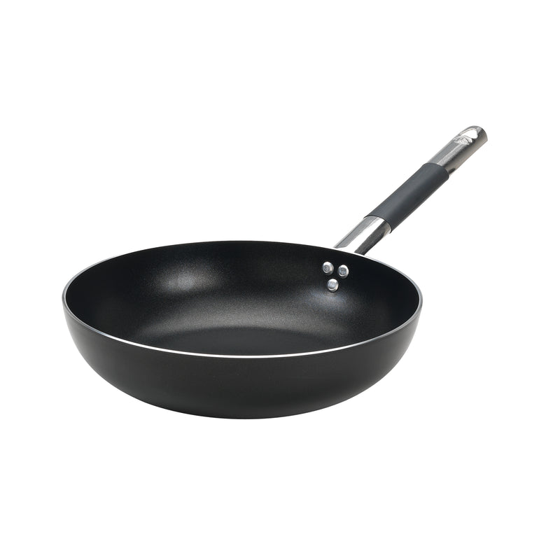 Agnelli Al-Black Aluminum 3mm Nonstick Saute & Sauteuse Pan With Stainless Steel Rubber Handle, 9.4-Inches