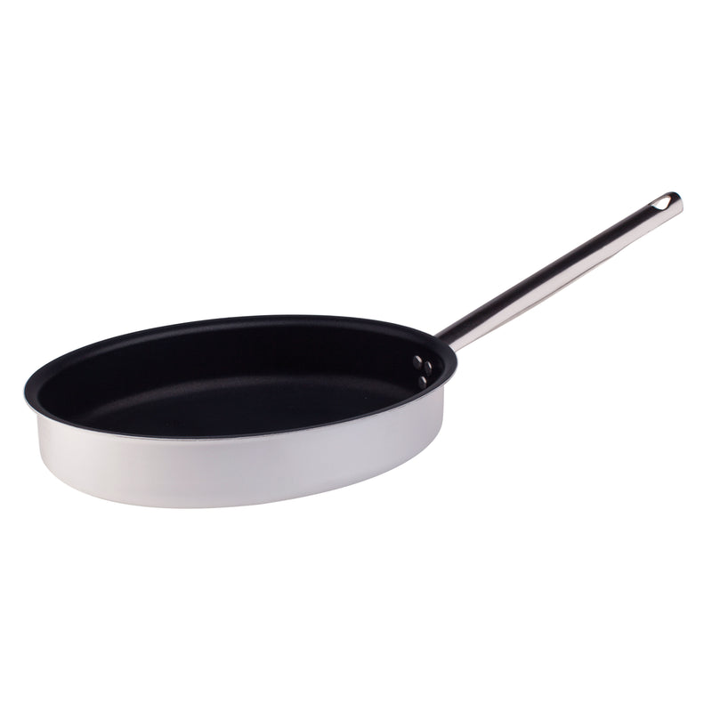 Agnelli Aluminum 3mm Nonstick Oval Fish Pan With Stainless Steel Handle, 11.8-Inches