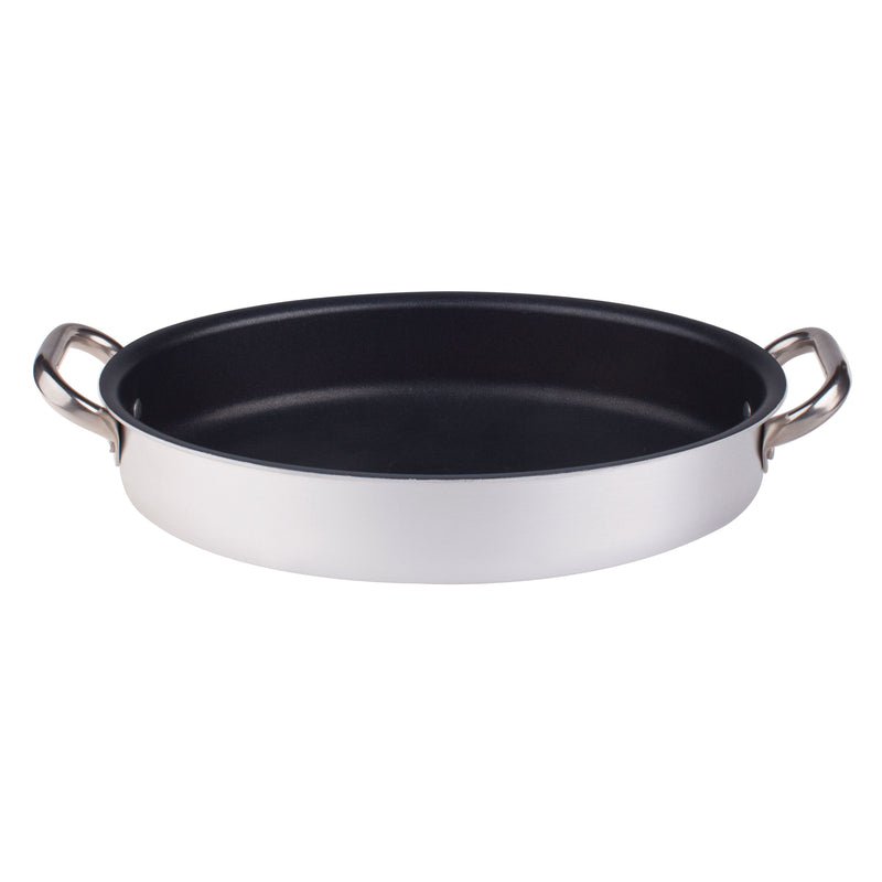 Agnelli Aluminum 3mm Nonstick Oval Fish Pan With Two Stainless Steel Handles, 11.8-Inches