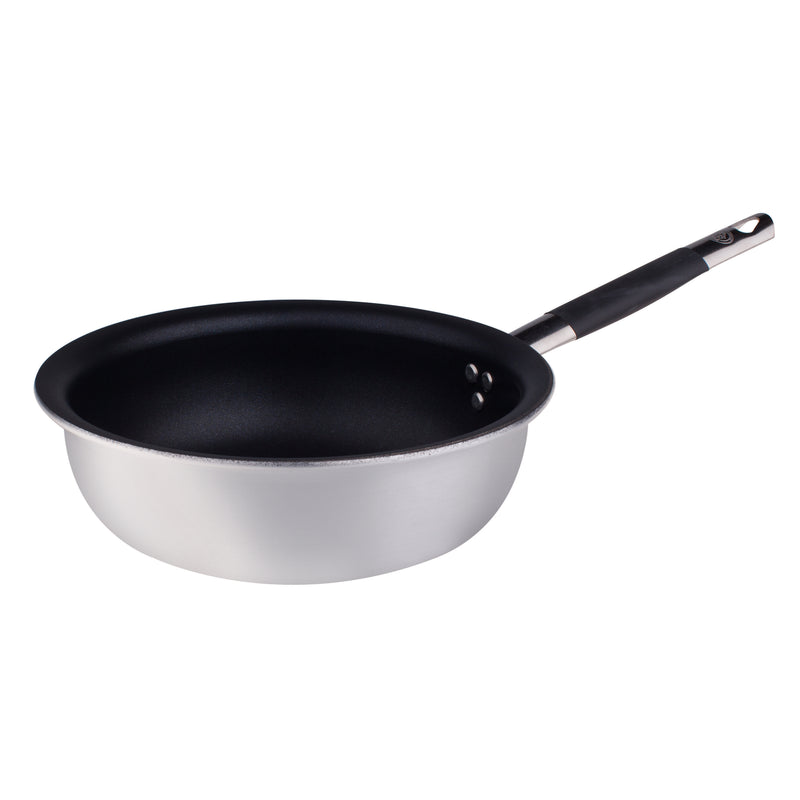 Agnelli Aluminum 5mm Nonstick Curved Saute & Sauteuse Pan With Stainless Steel Handle, 14.1-Inches