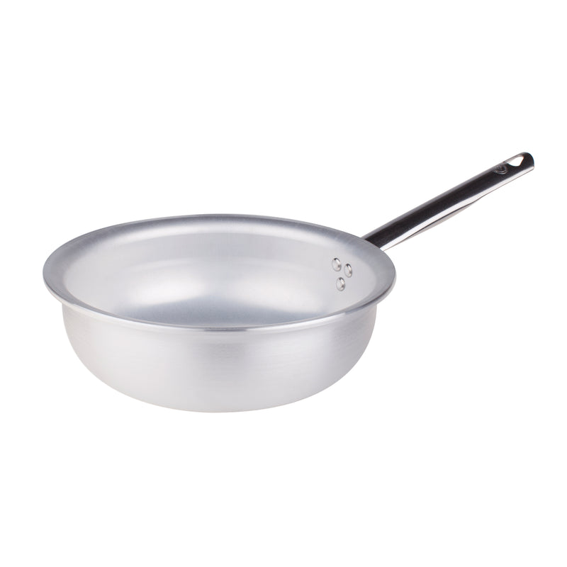 Agnelli Aluminum 5mm Curved Saute & Sauteuse Pan With Stainless Steel Handle, 12.6-Inches