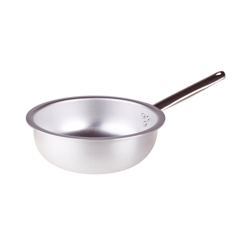 Agnelli Aluminum 3mm Curved Saute & Sauteuse Pan With Stainless Steel Handle, 11-Inches
