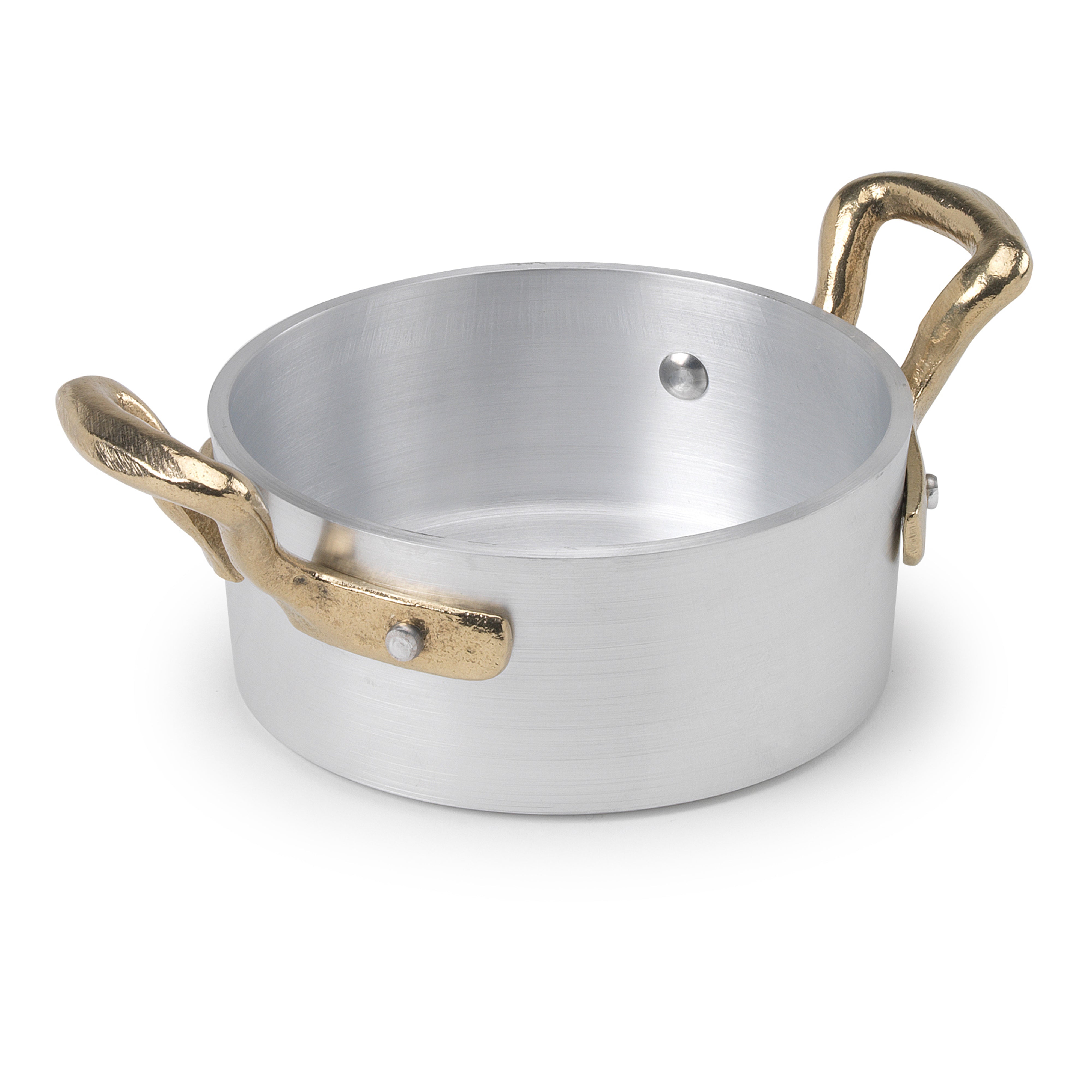 Agnelli 1932 Series Aluminum Mini Casserole With Two Brass Handles