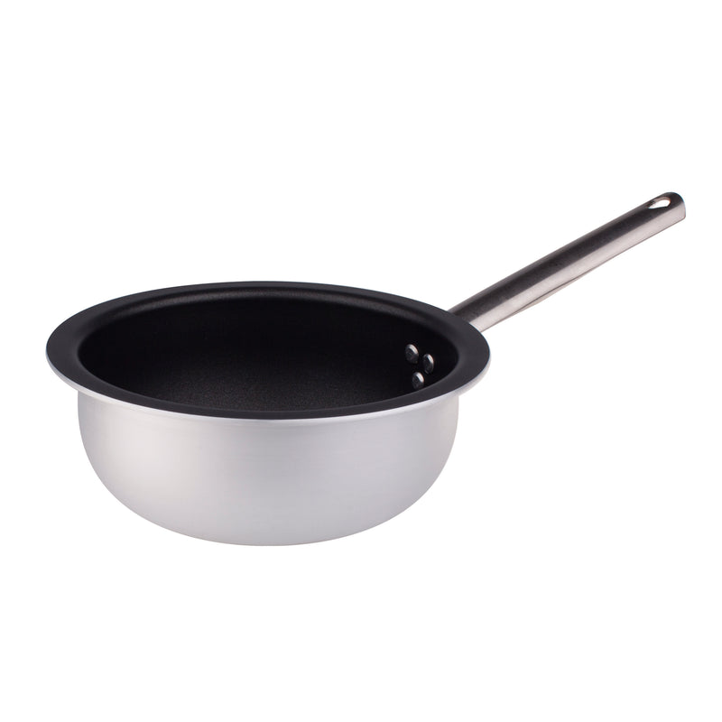 Agnelli Aluminum 3mm Nonstick Curved Saute & Sauteuse Pan With Stainless Steel Handle, 14.1-Inches