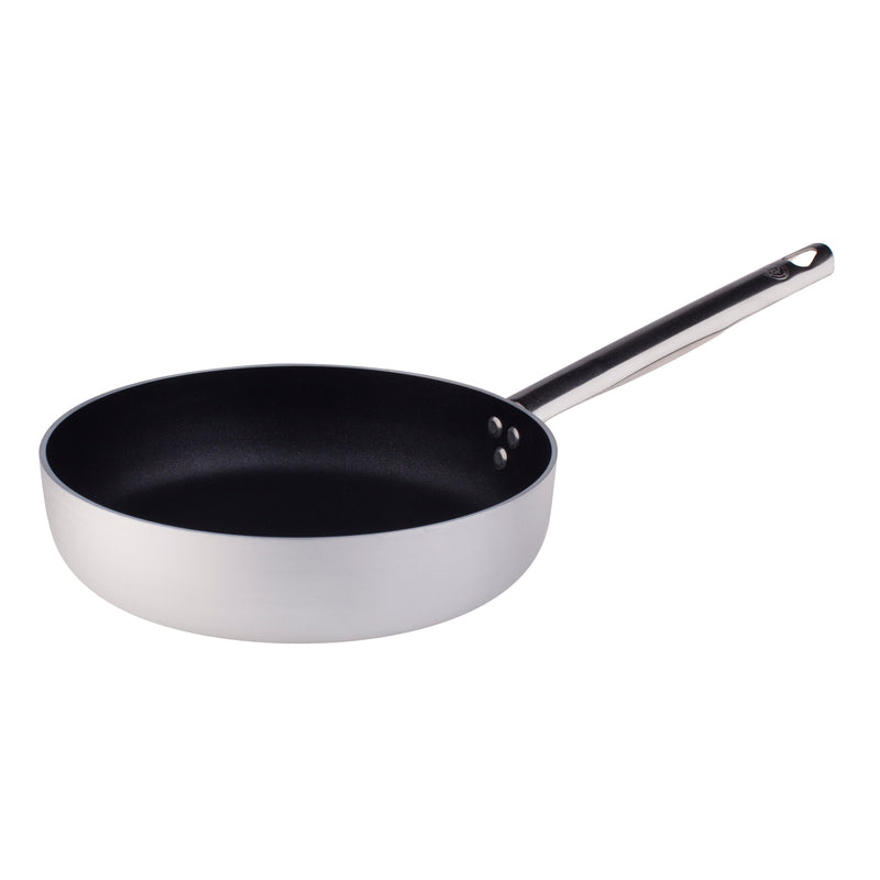Agnelli Aluminum 5mm Nonstick Deep Straight Fry Pan With Stainless Steel Handle, 7.8-Inches