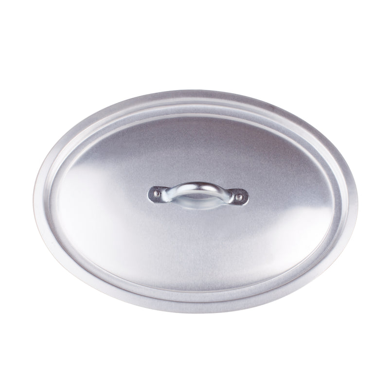 Agnelli Aluminum 3mm Oval Lid With Stainless Steel Handle, 15.7 x 11-Inches