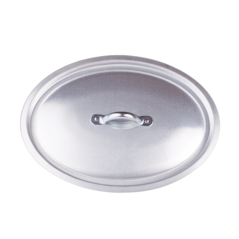 Agnelli Aluminum 3mm Oval Lid With Stainless Steel Handle, 17.7 x 12.1-Inches