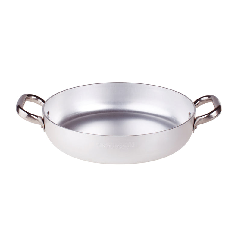 Agnelli Aluminum 3mm Round Omelette Pan With Two Stainless Steel Handles, 18.1-Inches