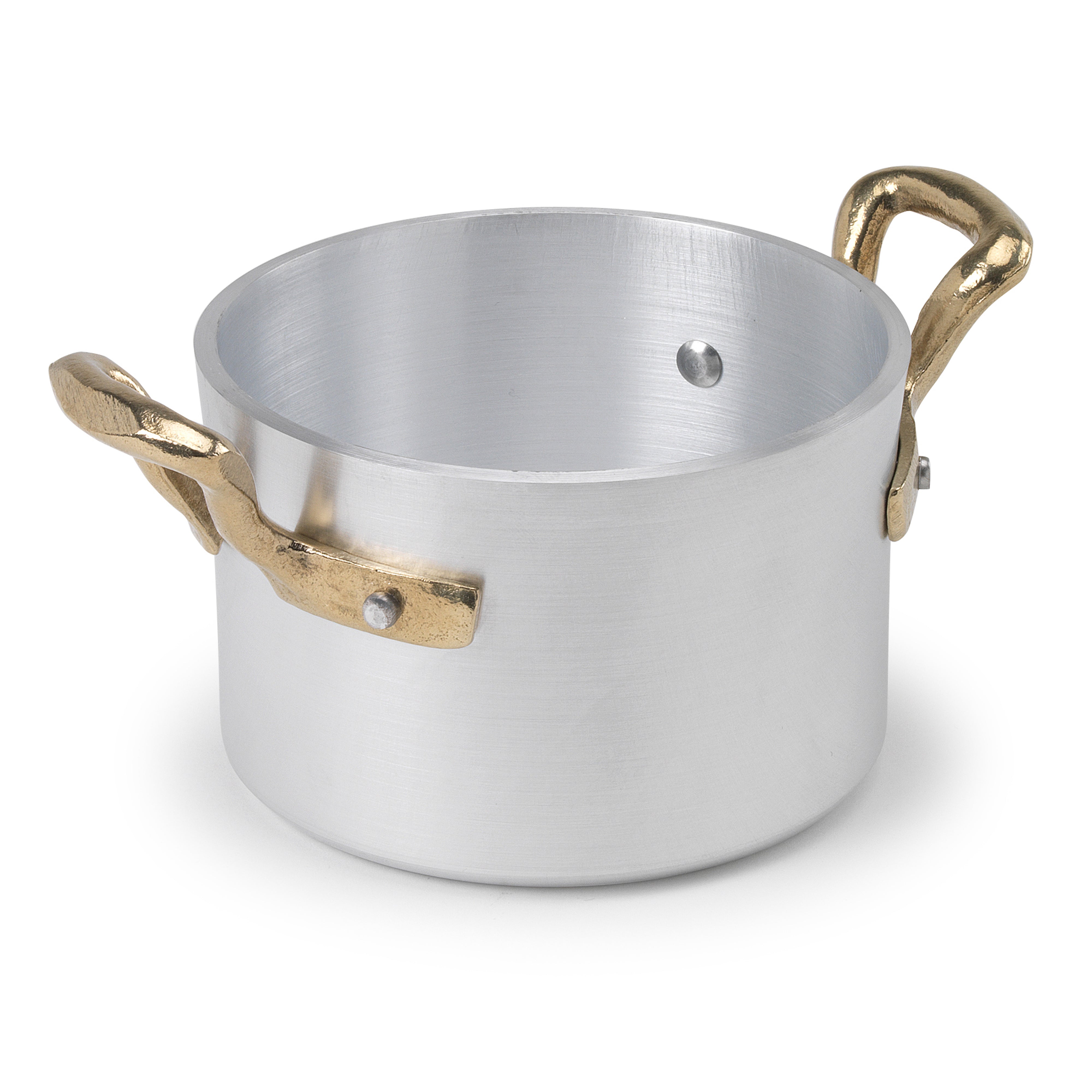 Agnelli 1932 Series Aluminum Mini Casserole With Two Brass Handles