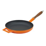 Agnelli Cast Iron Fry Pan With Wooden Handle, 9.4-Inches