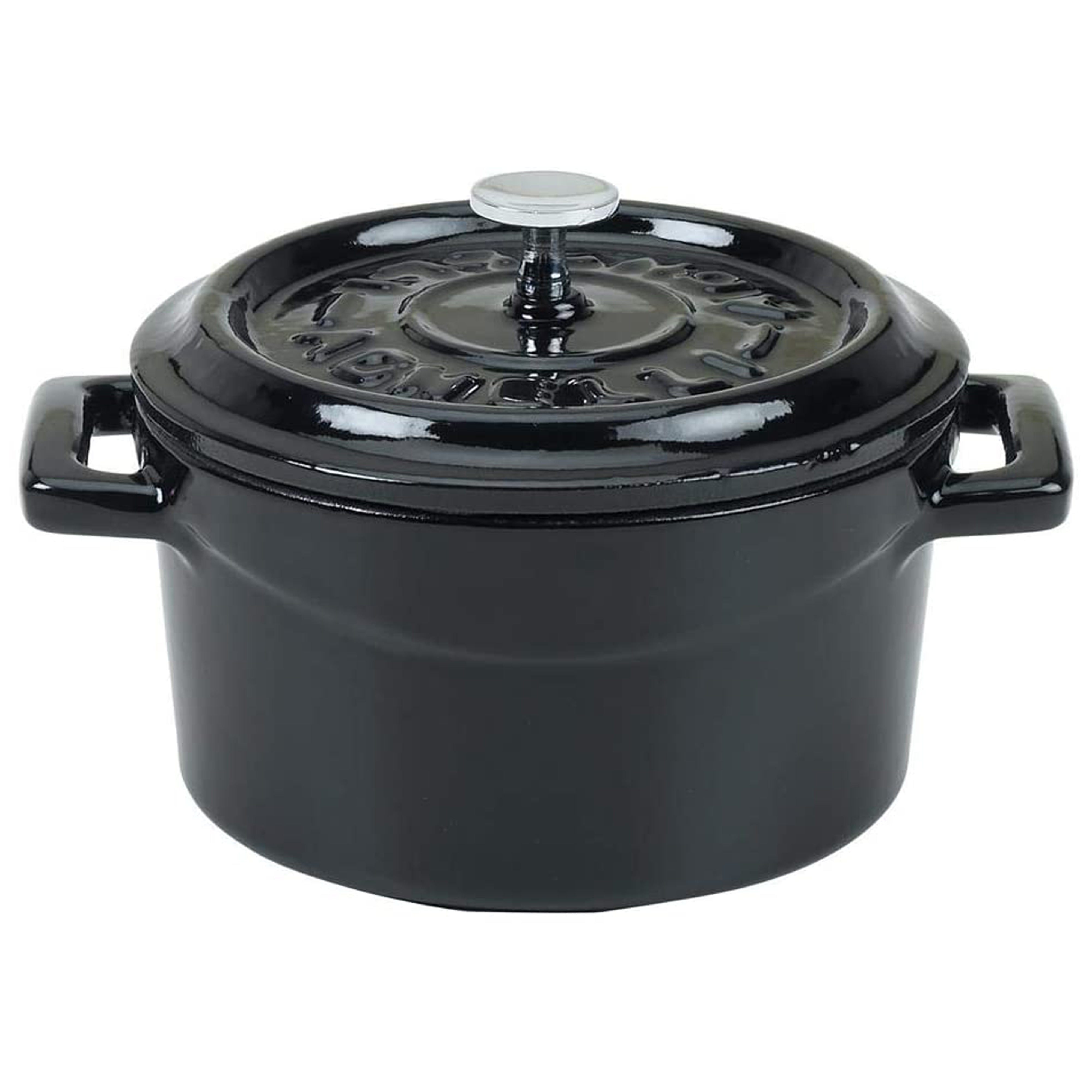 Agnelli Cast Iron Mini Round Cocotte With Lid, 0.85-Quart