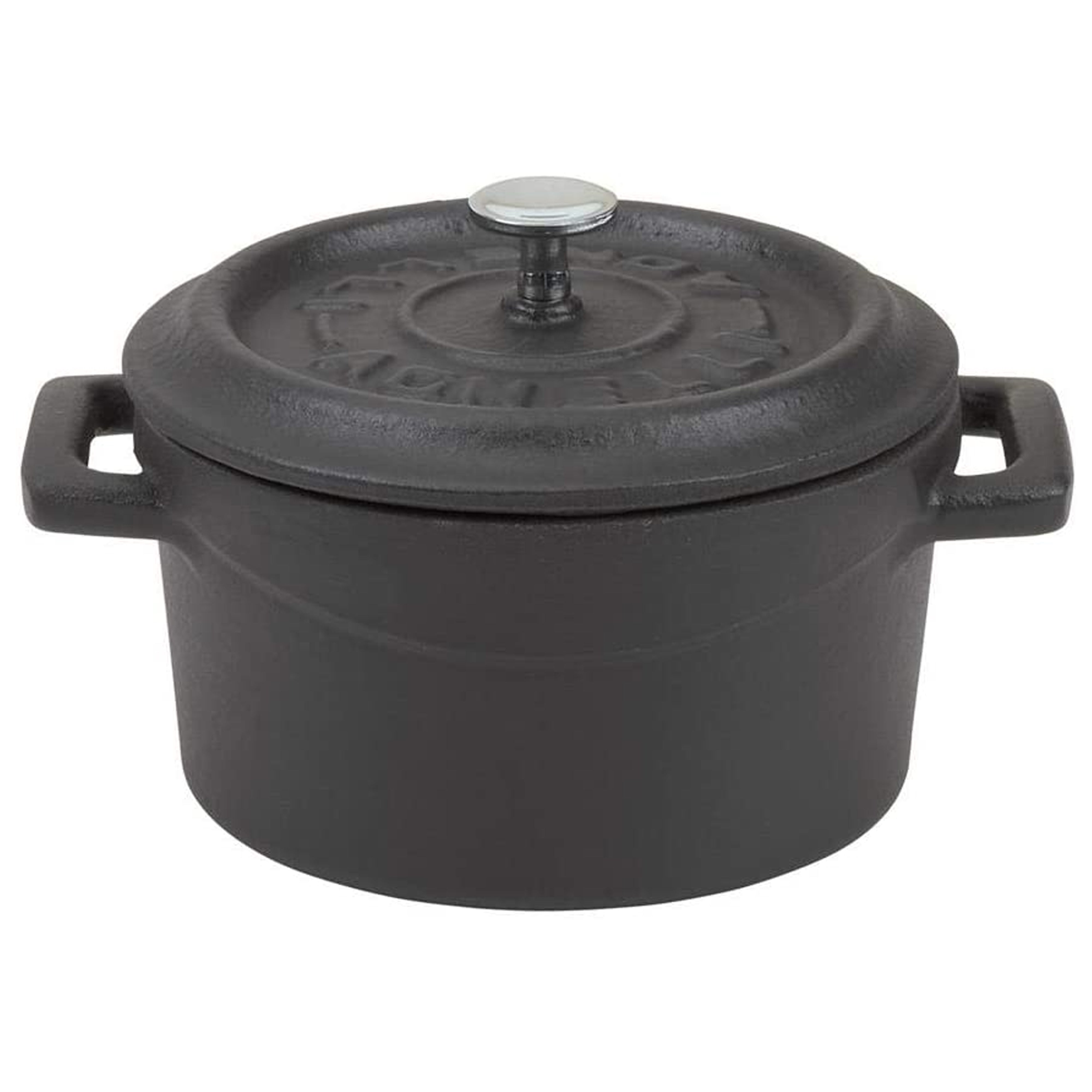 Agnelli Cast Iron Mini Round Cocotte With Lid, 0.85-Quart