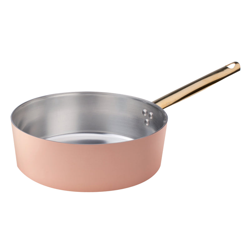 Agnelli Tinned Copper High Saute Pan With Brass Handle, 4.3-Quart