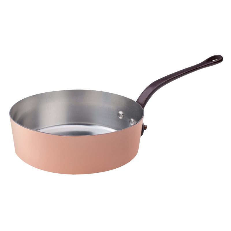Agnelli Tinned Copper High Saute Pan With Cast Iron Handle, 8.4-Quart