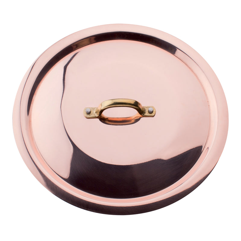 Agnelli Tinned Copper Lid with Brass Handle, 15.7-Inches