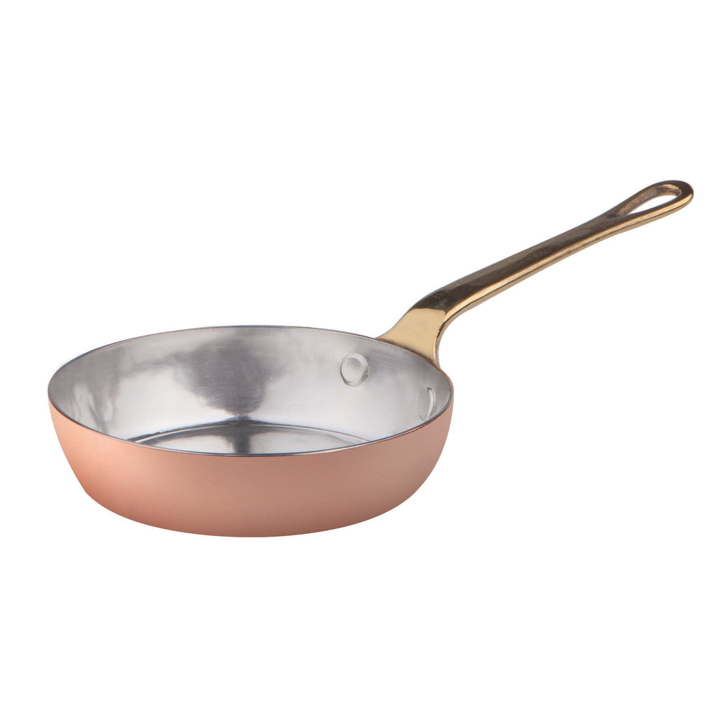 Pentole Agnelli Copper Casserole Pan with Handle, Diameter 22 cm Silver