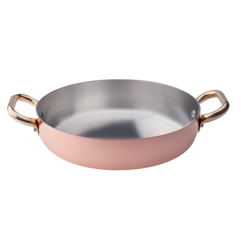 Agnelli Tinned Copper Omelette Pan With Two Brass Handles, 15.7-Inches