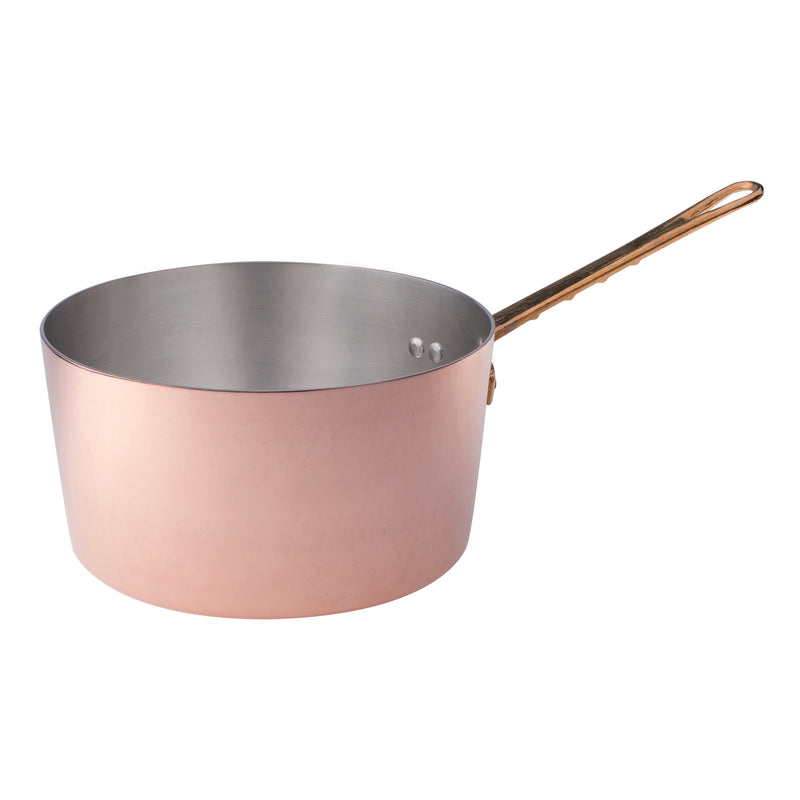 Agnelli Hammered Tinned Copper Saucepan With Brass Handle, 2.7-Quart