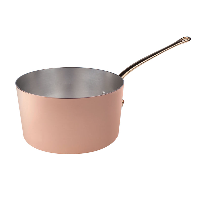 Agnelli Copper Saucepan With Brass Handle, 6.3-Inches