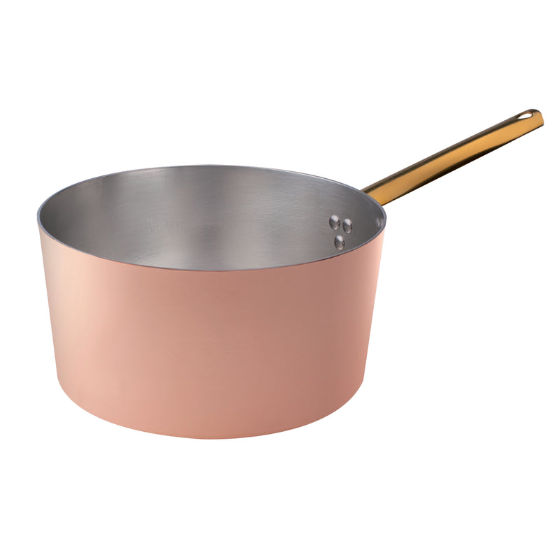 Agnelli Tinned Copper Saucepan With Brass Handle, 5.9-Quart