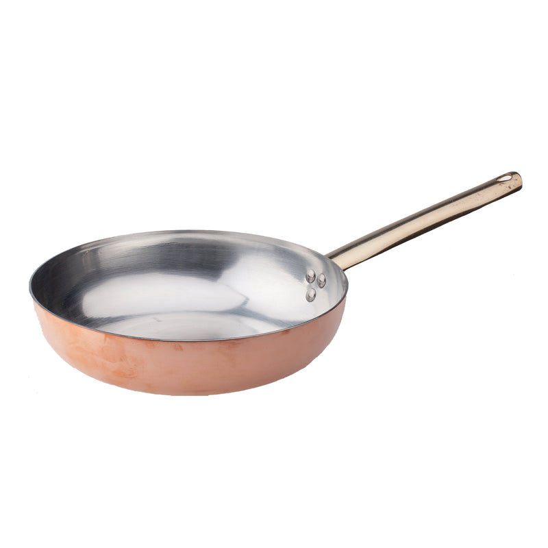 Agnelli Tinned Copper Saute & Sauteuse Pan With Brass Handle, 14.1-Inches
