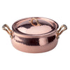 Agnelli Hammered Tinned Copper Curved Casserole With Two Handles & Lid, 7.5-Quart