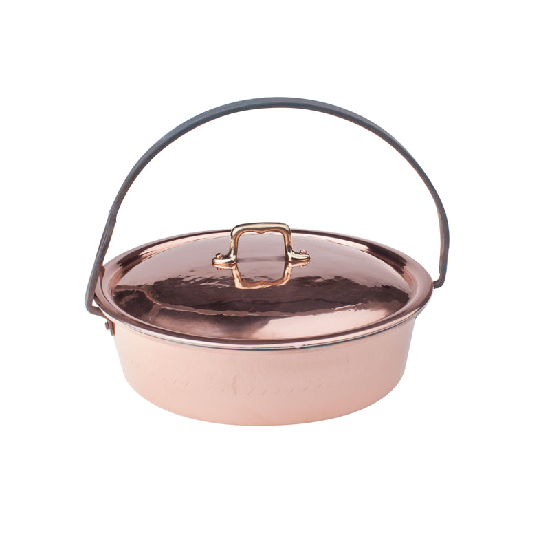 Agnelli Hammered Tinned Copper Risotto Casserole With Handle, 11.4-Inches