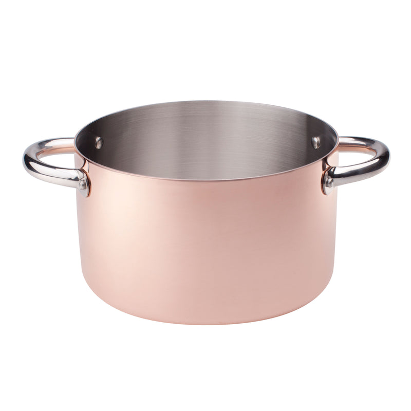 Agnelli Induction Copper 3 Casserole With Two Stainless Steel Handles, 5.9-Quart