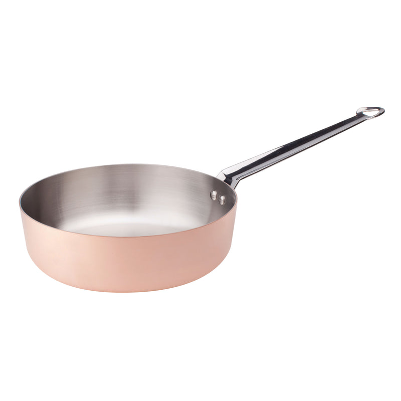 Agnelli Induction Copper 3 Conic High Saute Pan With Stainless Steel Handle, 1.2-Quart