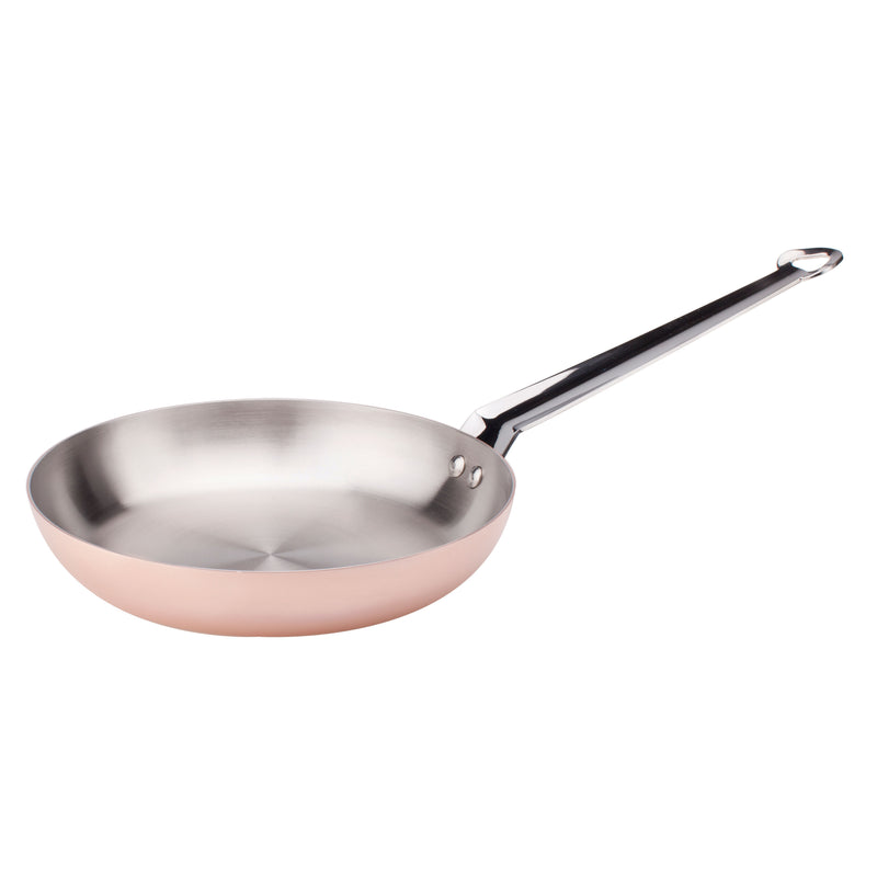Agnelli Induction Copper 3 Fry Pan With Stainless Steel Handle, 9.4-Inches