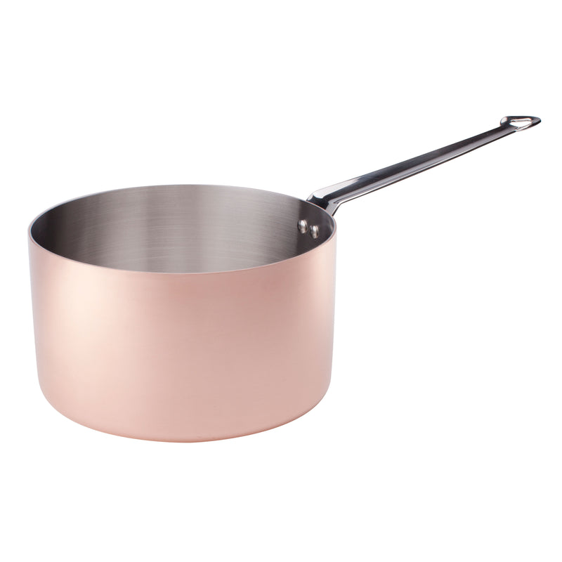 Agnelli Induction Copper 3 Saucepan With Stainless Steel Handle, 3.4-Quart
