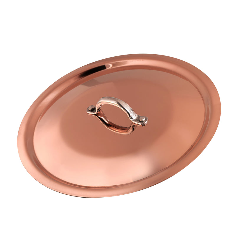 Agnelli Induction Copper Lid With Stainless Steel Handle, 9.4-Inches