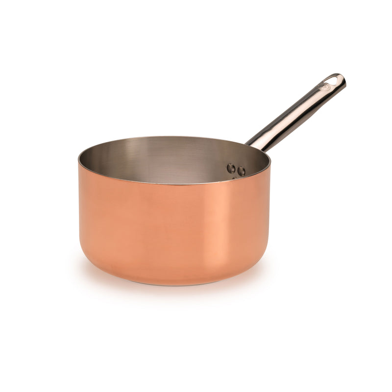 Agnelli Induction Copper Saucepan With Stainless Steel Handle, 5.9-Quart